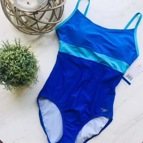 Speedo Other - SPEEDO One Piece Colorblock Swimsuit Blue NWT NEW